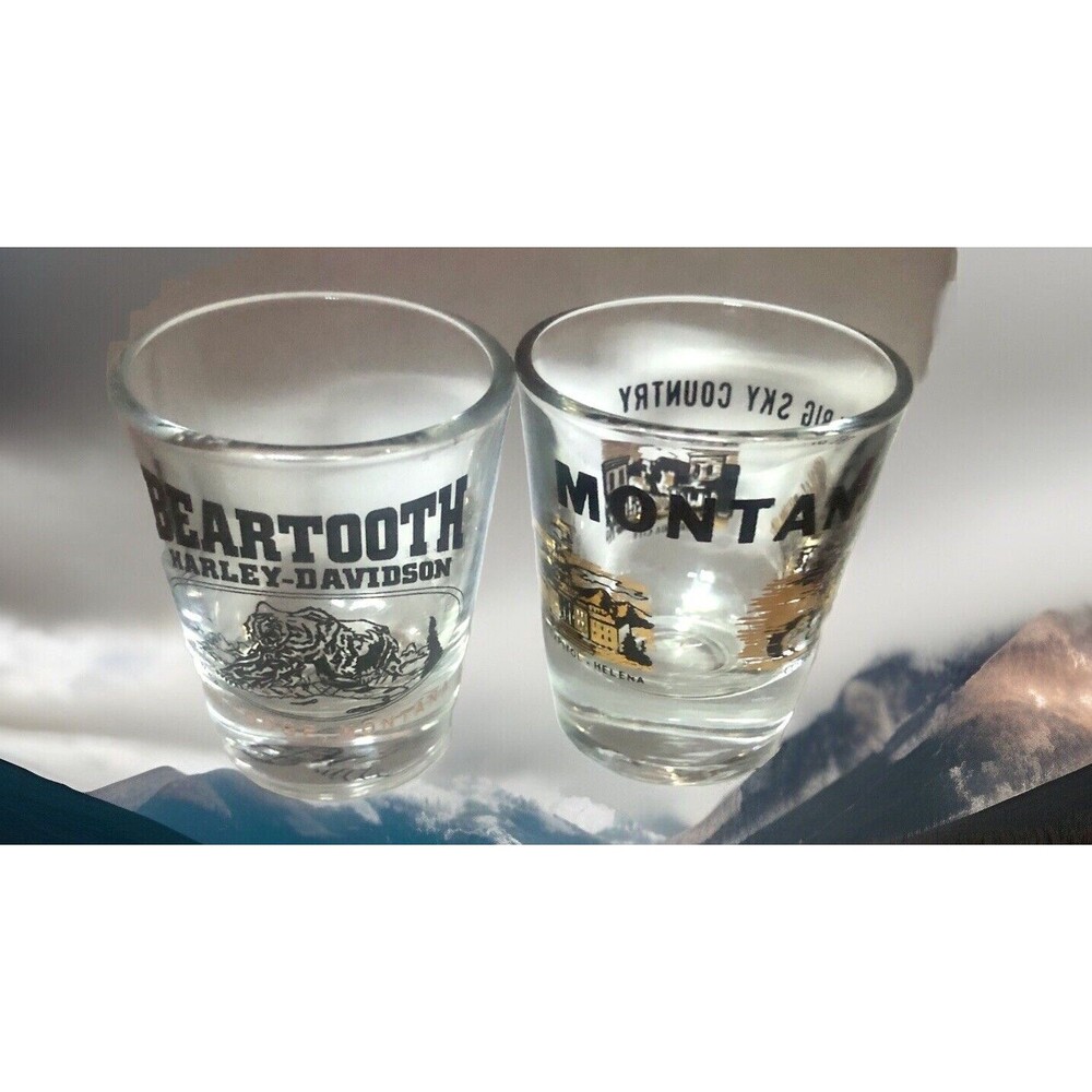Beartooth Harley Davidson  -Red Lodge Montana, HD & Montana 2 Shot Glasses
